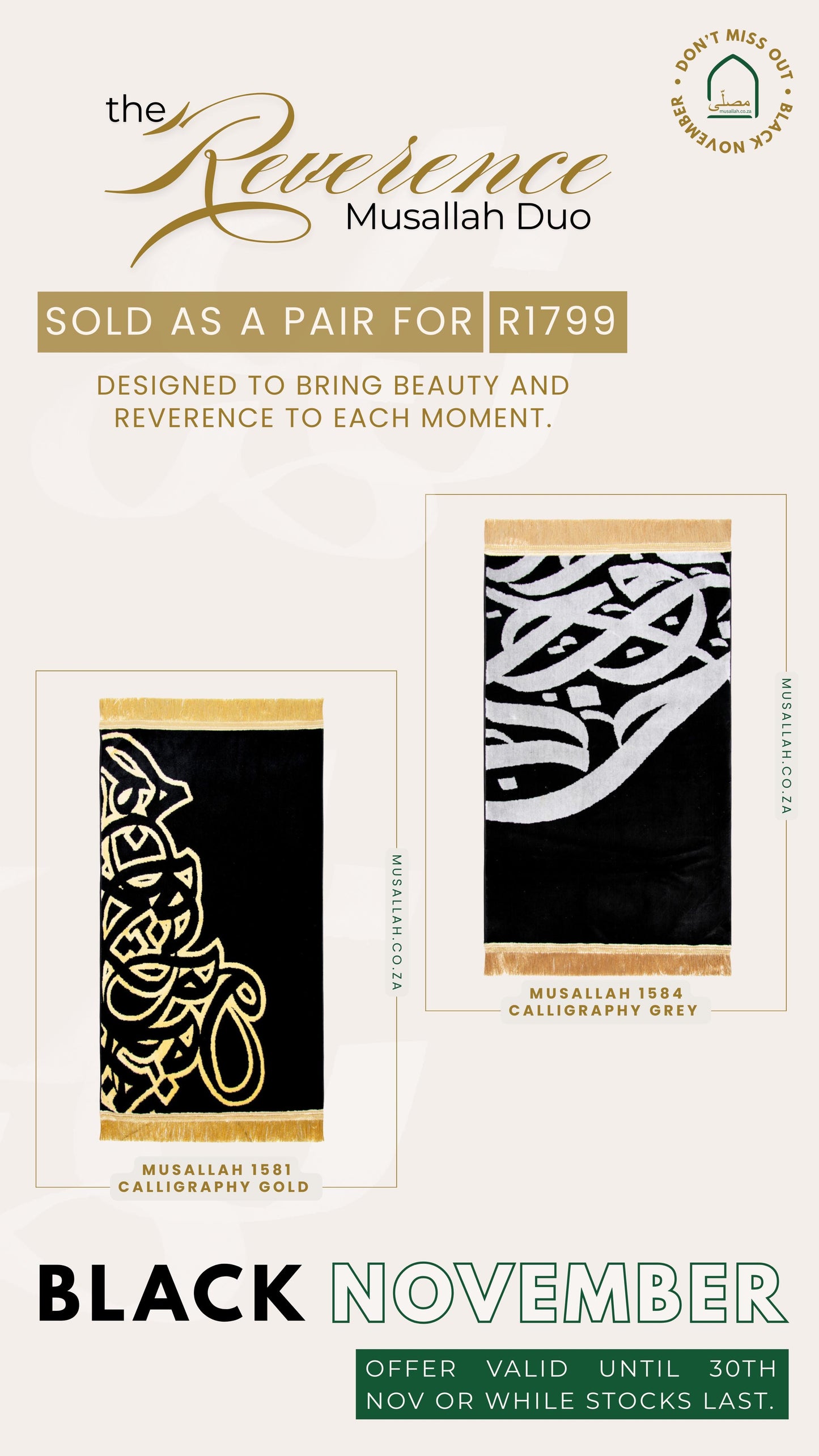 CALLIGRAPHY GREY AND GOLD GIFT SET - BLACK NOV SPECIAL