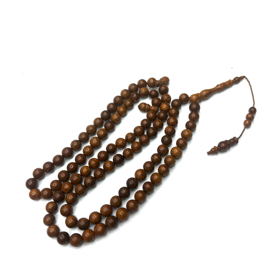 Natural Wood Tasbih - (99 Beads)