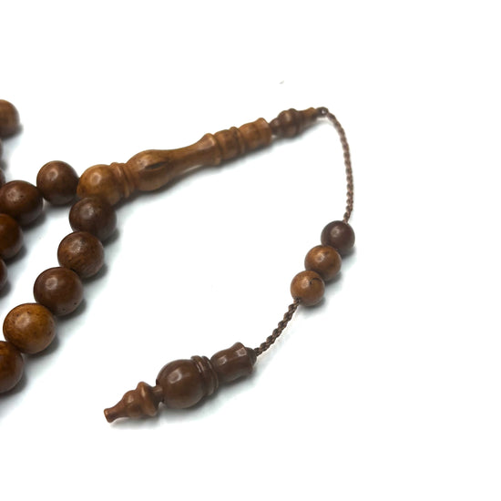 Natural Wood Tasbih - (99 Beads)