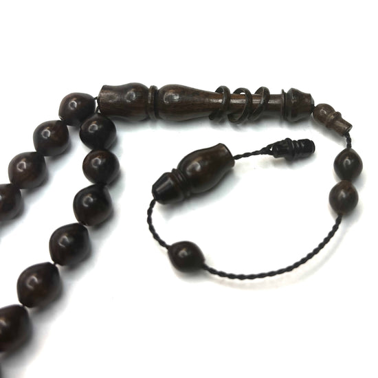 Natural EBONY wood Tasbih - (33 Beads)