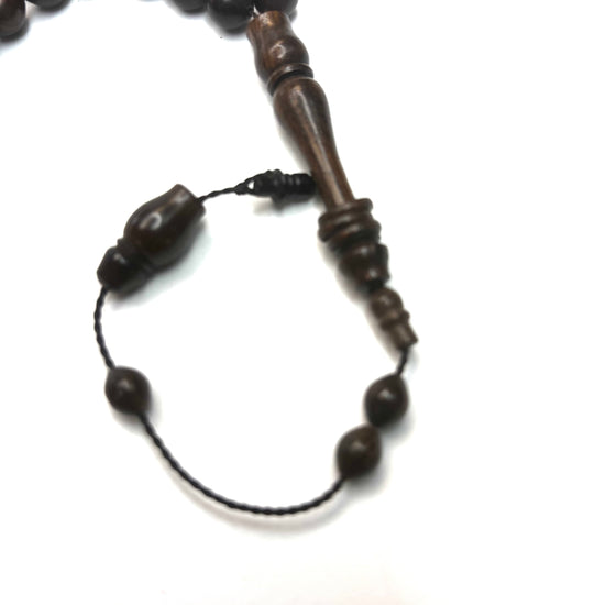 Natural EBONY wood Tasbih - (33 Beads)