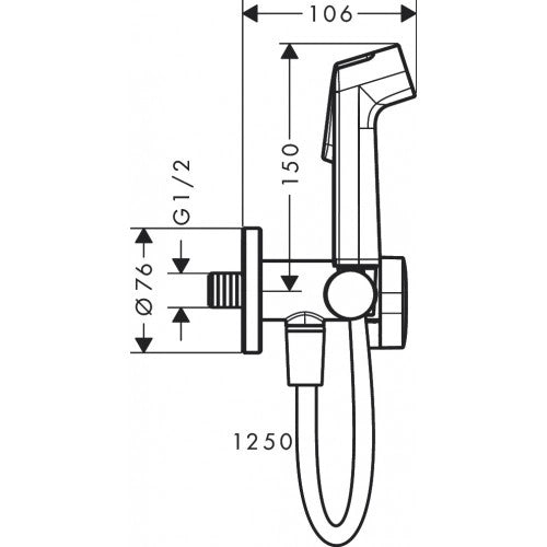 Hansgrohe - Bidet spray plus hose 1.25m