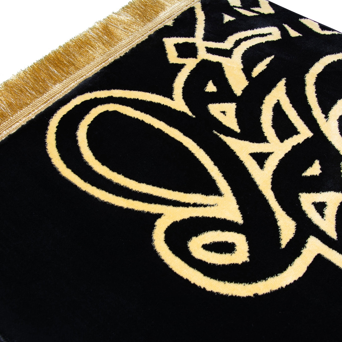 MUSALLAH 1581 CALLIGRAPHY GOLD  -  MADINA MADE 8MM 70X110 BLACK